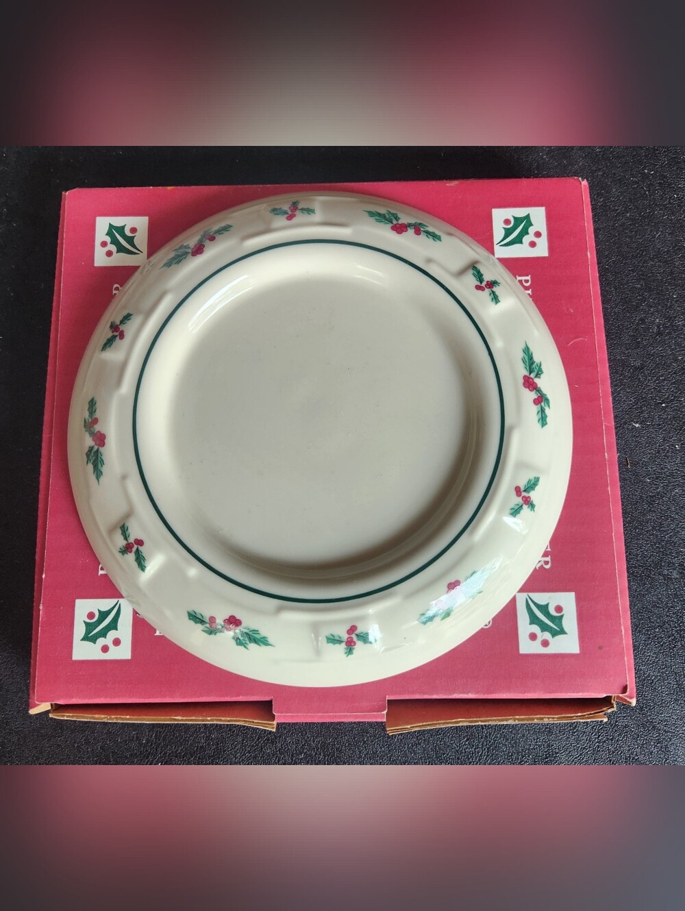 Longaberger Pottery "Holly" 4" Pillar Candleholder - NIB